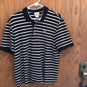 Size 6 (L/XL) Lacoste Black and White Polo